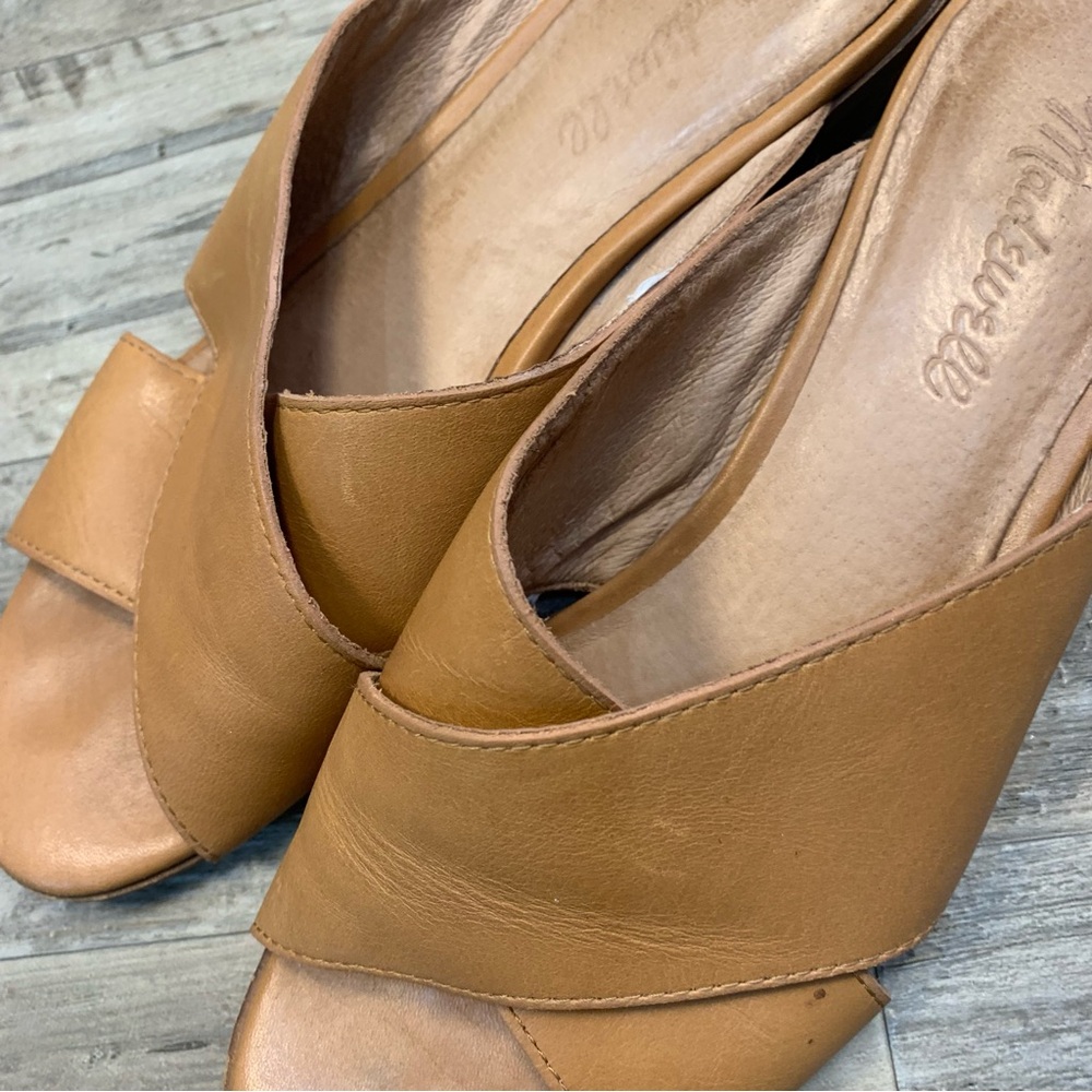 Madewell Ruthie Leather Criss Cross Slip On Mules - Picture 6 of 13
